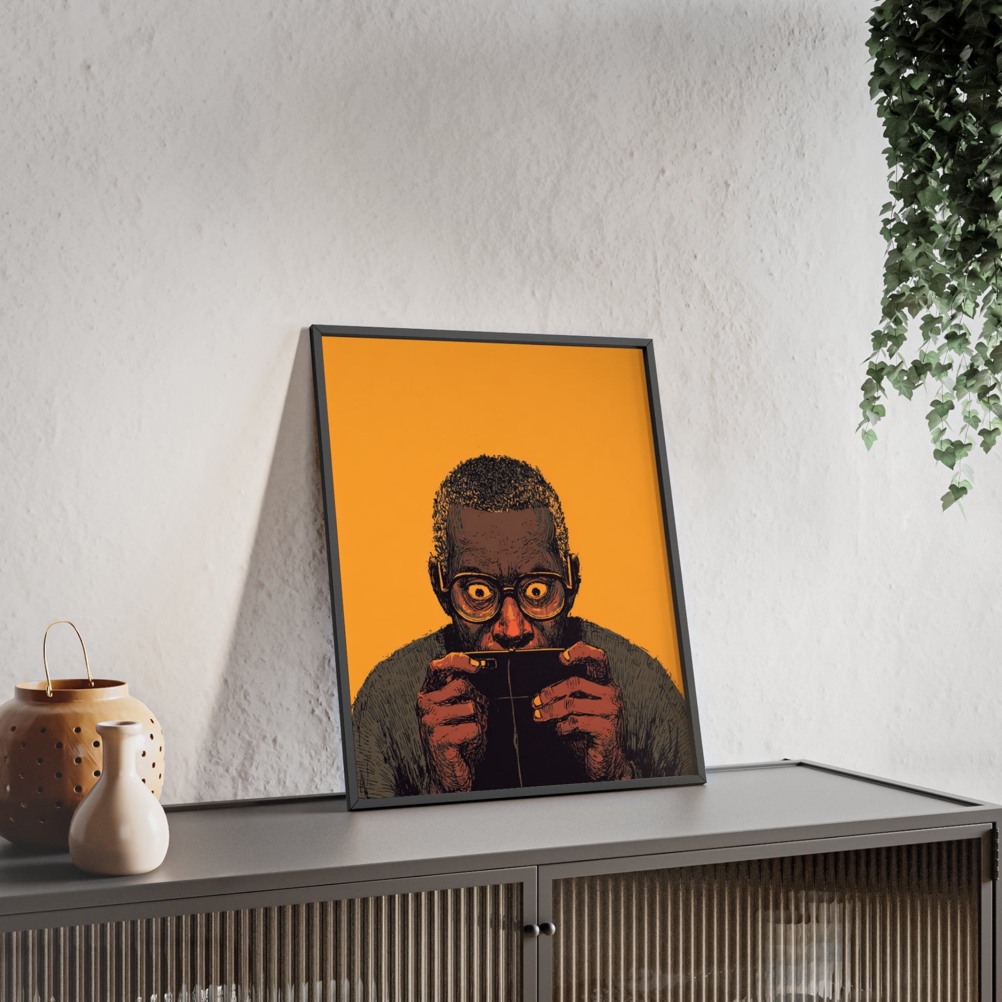 Comic Man Poster mit gelbem Hintergrund | Pop Art Wanddeko, Moderne Wandkunst, Street Art Style, Wanddeko Poster