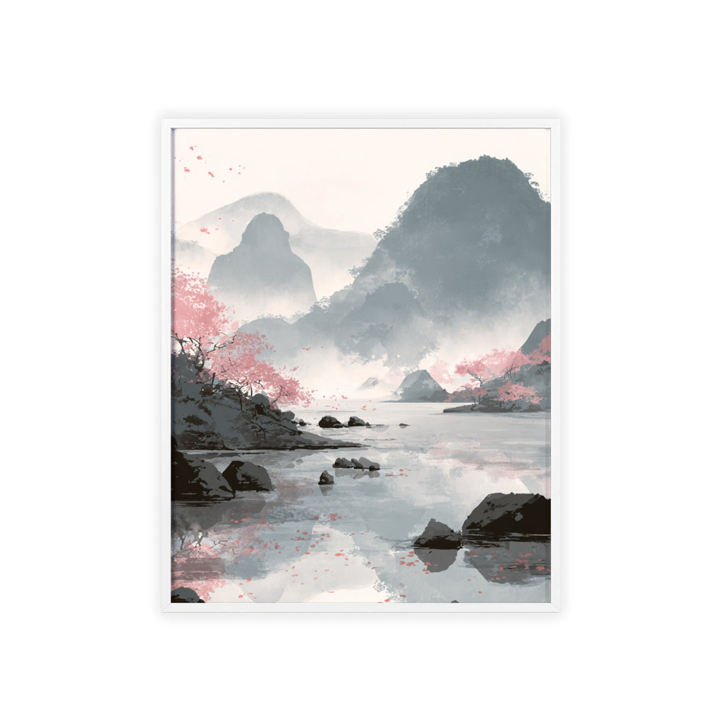 Magische Kirschblüten Landschaft Poster | Japanische Wanddeko, Kunstdruck für Wohnzimmer und Büro, Poster Wanddeko