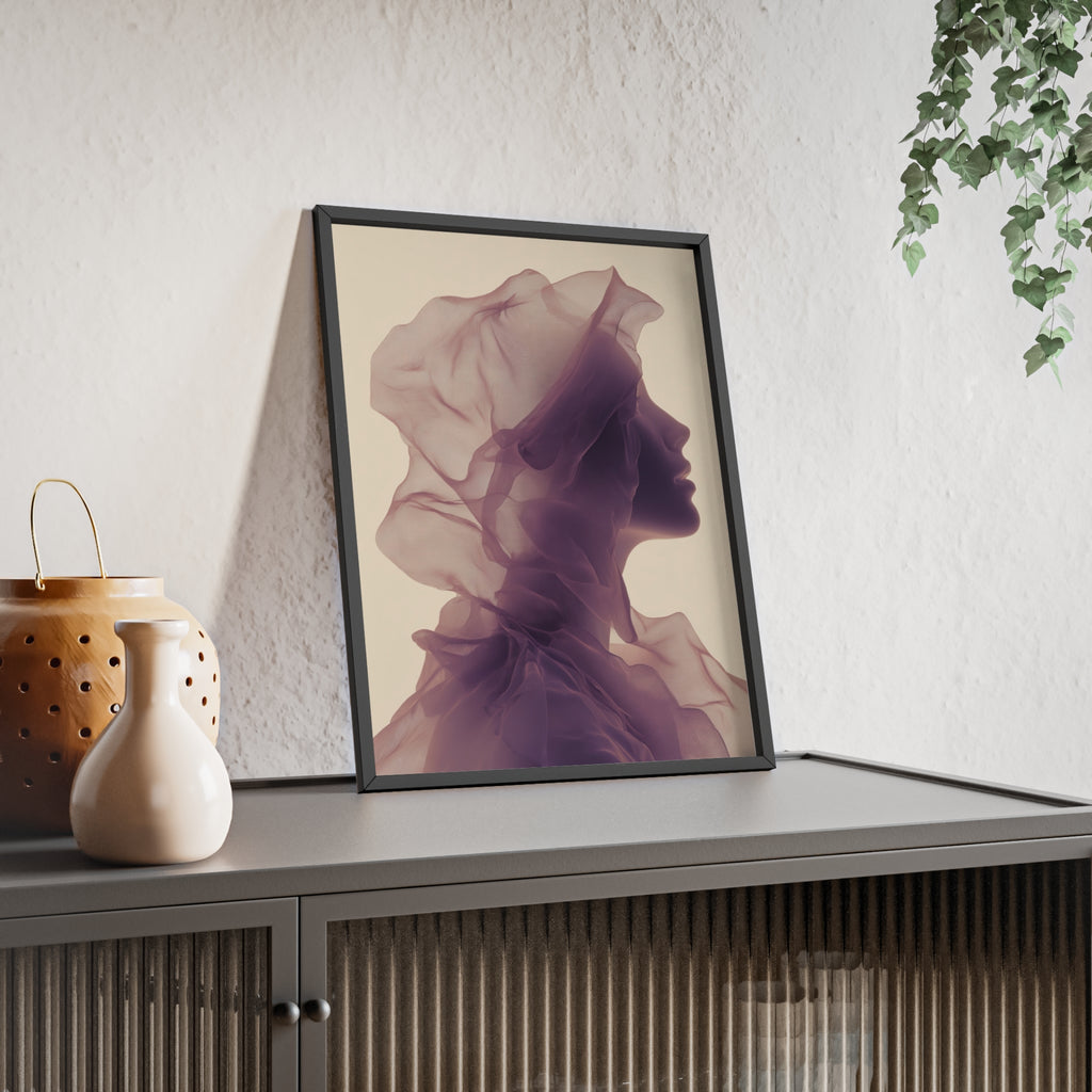 Between Dreams and Skin | Futuristisches Boho Kunstposter im Holzrahmen | Moderne Wanddeko für Wohnzimmer, Schlafzimmer & Büro