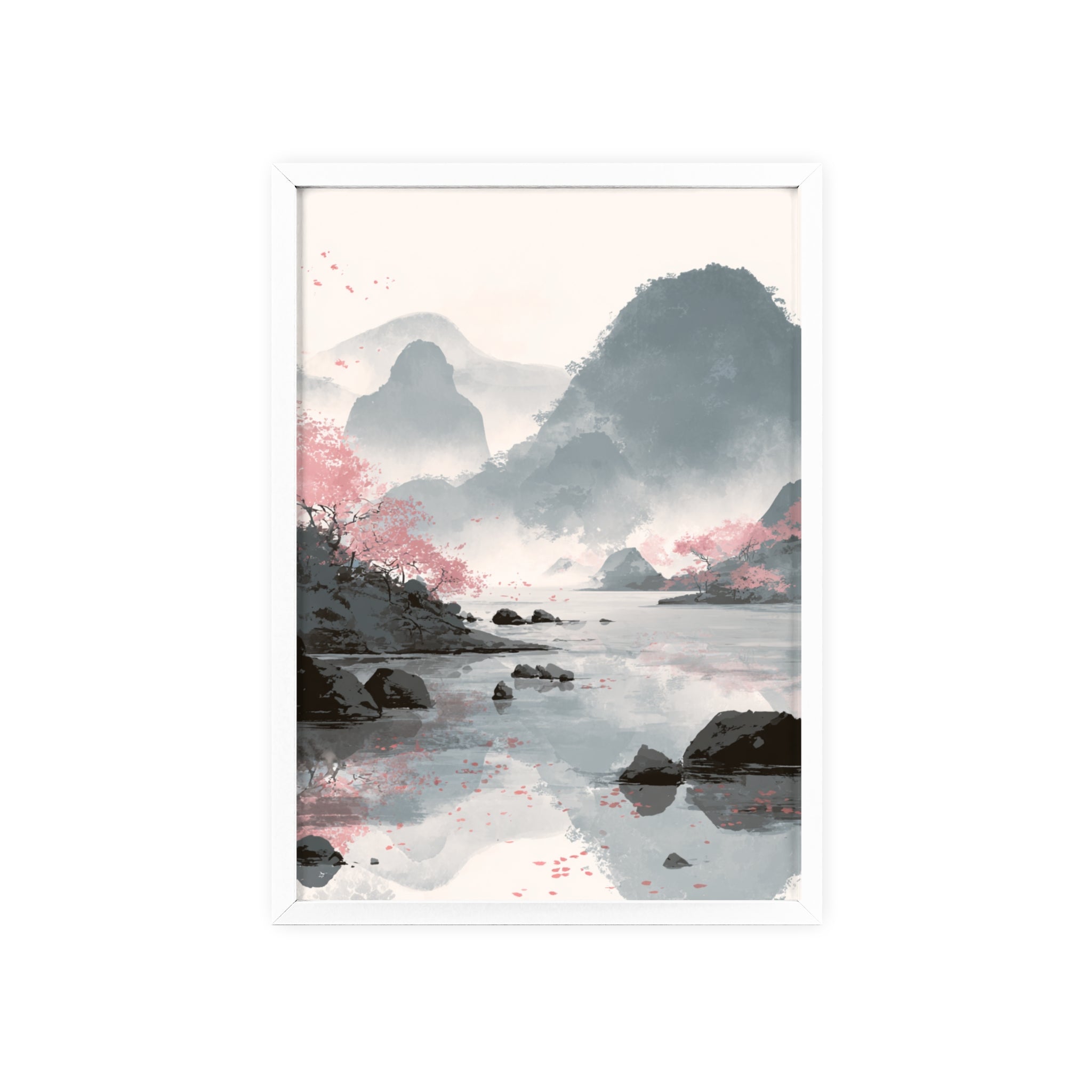 Magische Kirschblüten Landschaft Poster | Japanische Wanddeko, Kunstdruck für Wohnzimmer und Büro, Poster Wanddeko