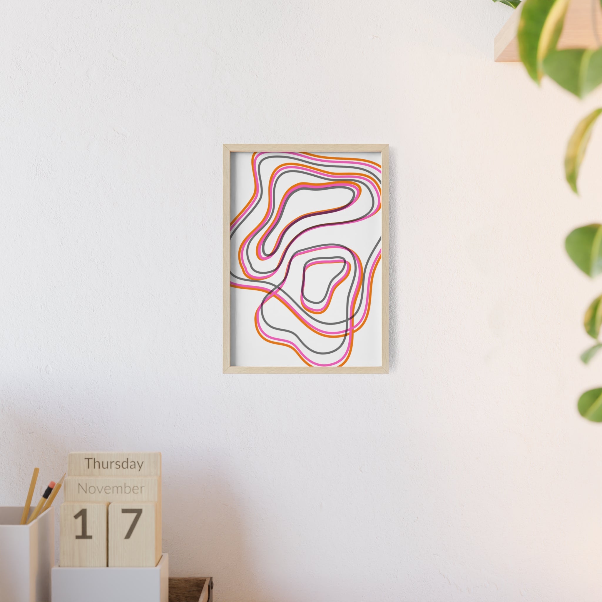 Farbenfrohes Abstraktes Kunstposter | Gerahmt, Moderne Wanddeko, Wohnzimmer, Schlafzimmer, Kunstdruck