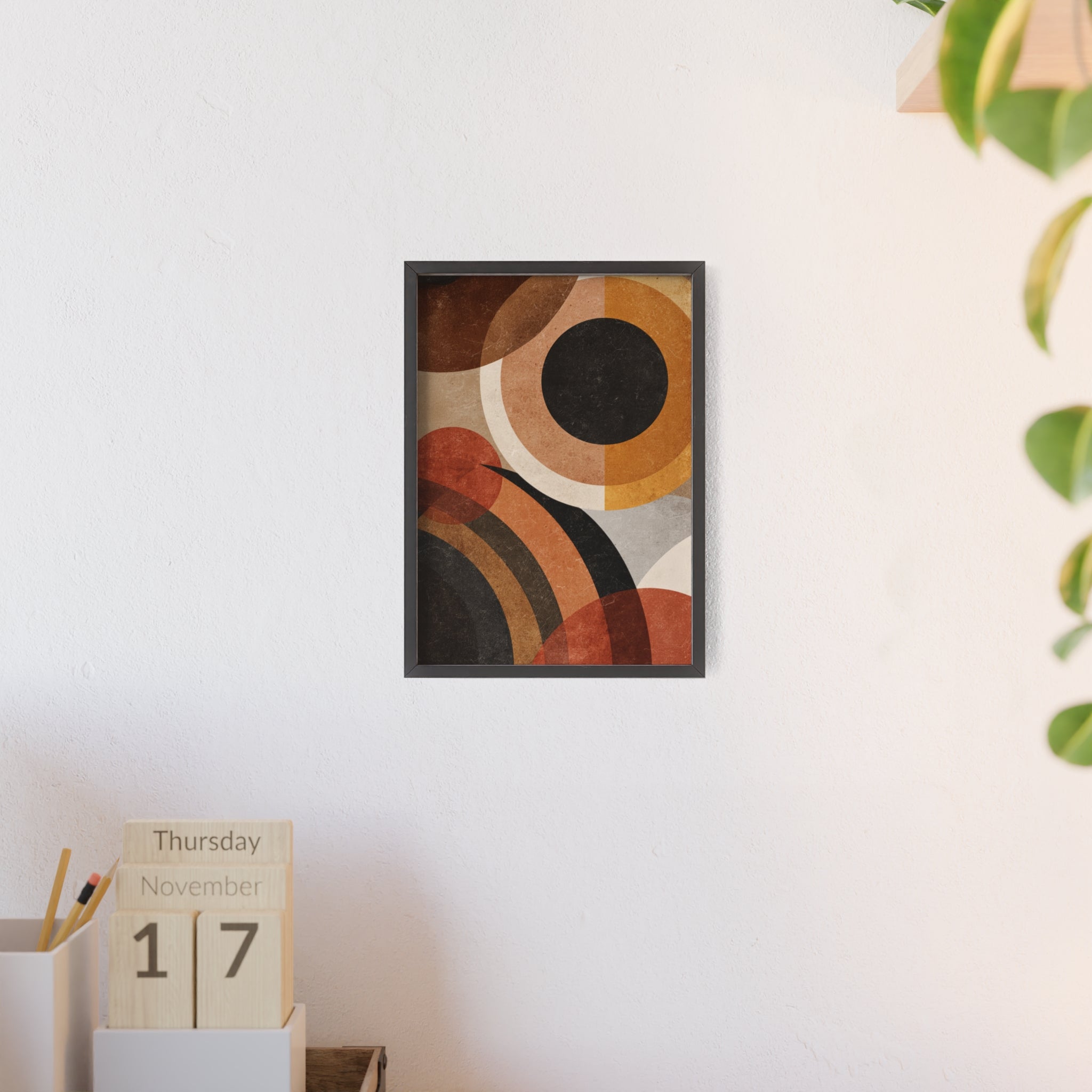 Modernes Geometrisches Kunstposter | Abstrakte Wanddeko, Gerahmte Wohnraumkunst, Minimalistisches Poster für Wohnzimmer, Stilvolles Geschenk