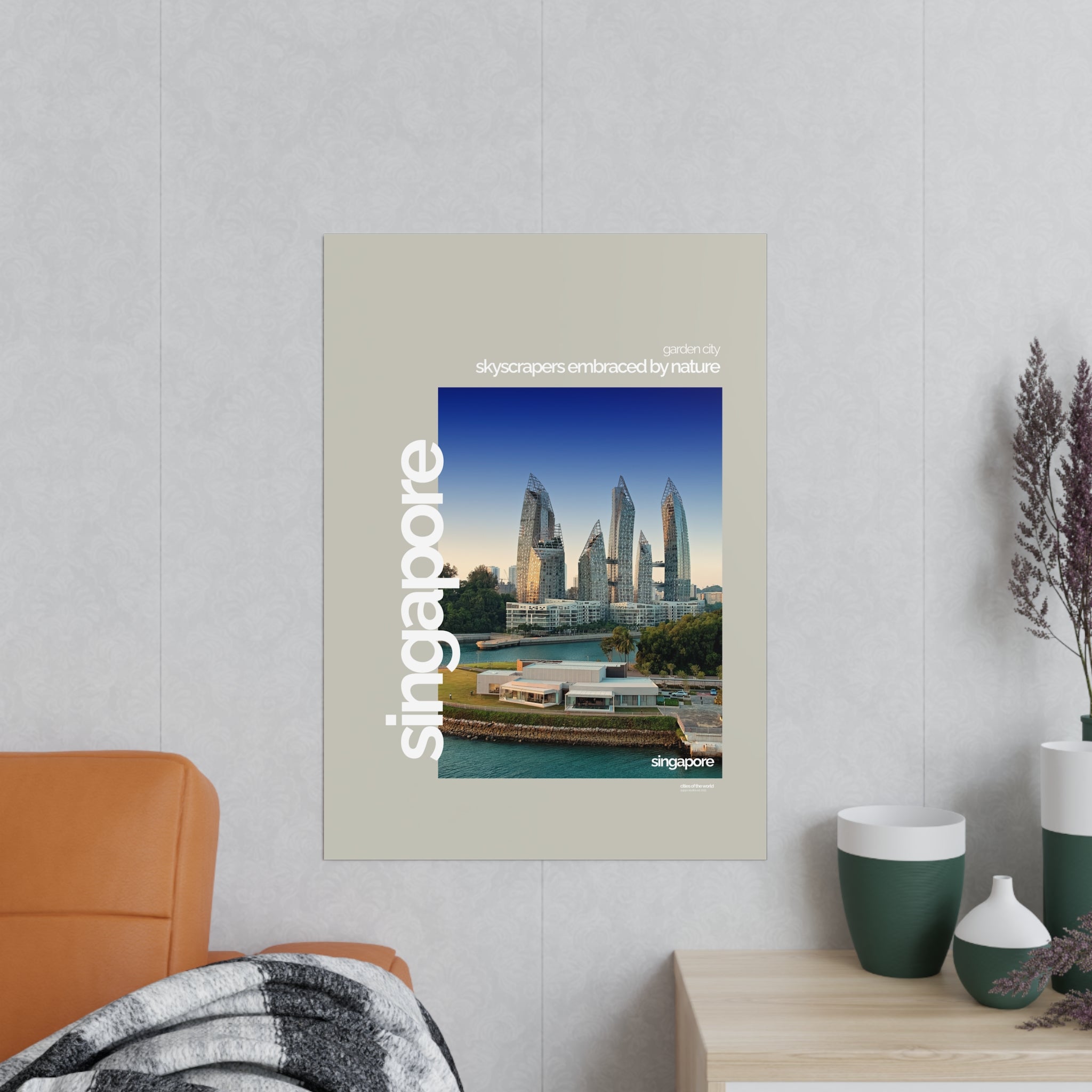 Singapore Poster | Cities of the World | Wandkunst für Wohnzimmer, Büro & Geschenke | Moderne Stadtdeko, Fotoposter