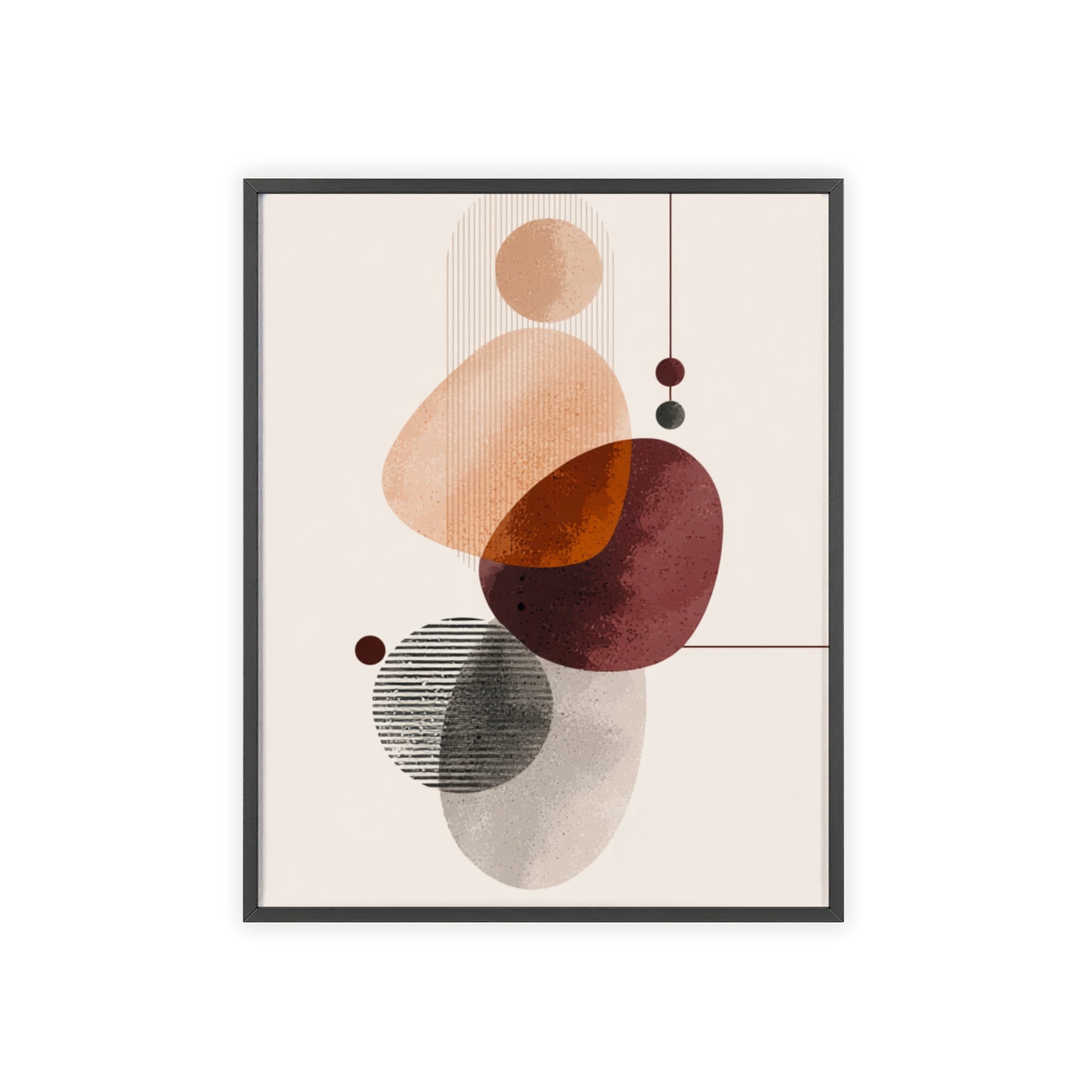 Modernes Abstraktes Kunstposter mit Holzrahmen | Boho Wanddeko | Minimalistische Wohnkultur | Galerie-Wandkunst | Einzigartiges Geschenk