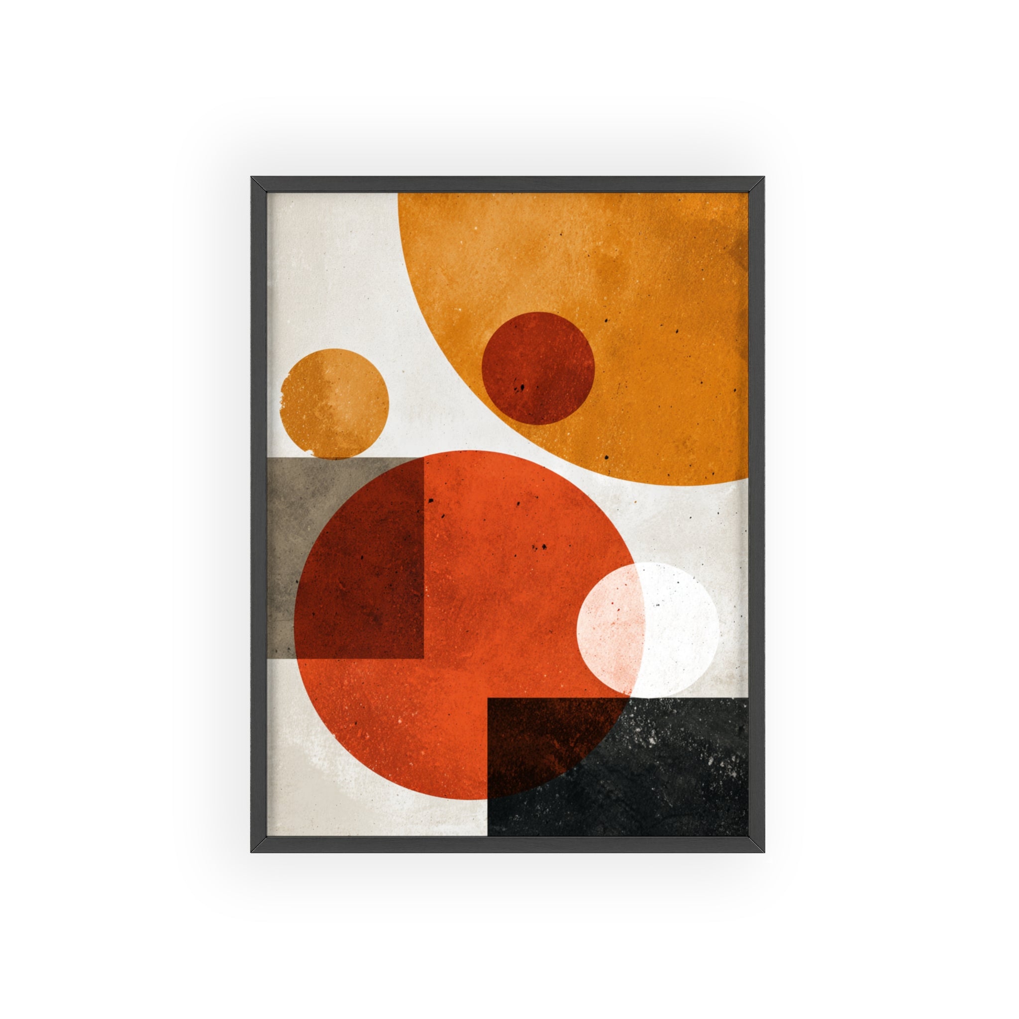 Abstraktes Geometrisches Kunstposter im Holzrahmen | Moderne Wanddeko, Minimalistisches Wohnzimmer & Büro, Boho Wandkunst