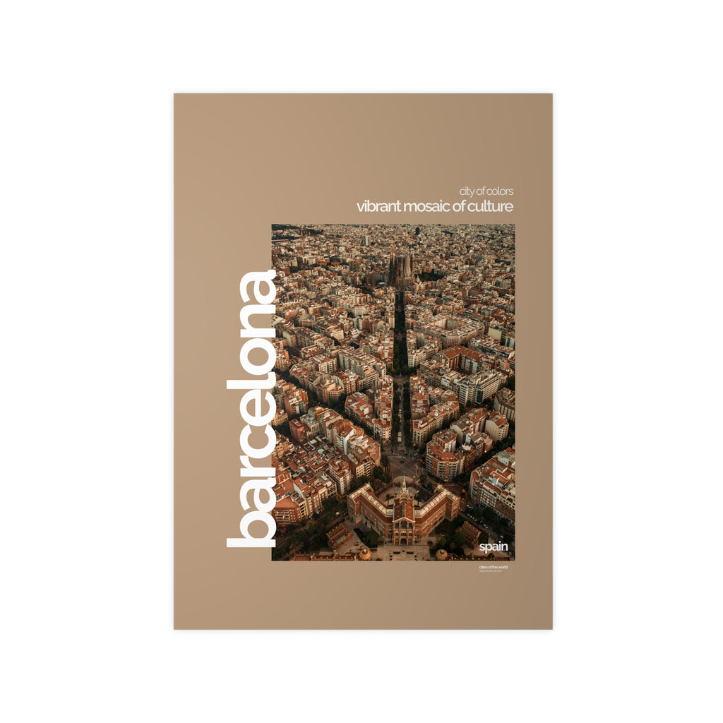Barcelona Poster | Cities of the World | Wandkunst fuer Reisende, Sammler & Stadtliebhaber | Moderne Stadtdeko, Fotoposter