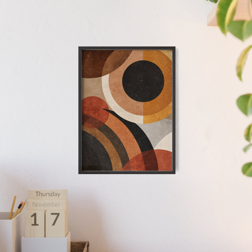 Modernes Geometrisches Kunstposter | Abstrakte Wanddeko, Gerahmte Wohnraumkunst, Minimalistisches Poster für Wohnzimmer, Stilvolles Geschenk