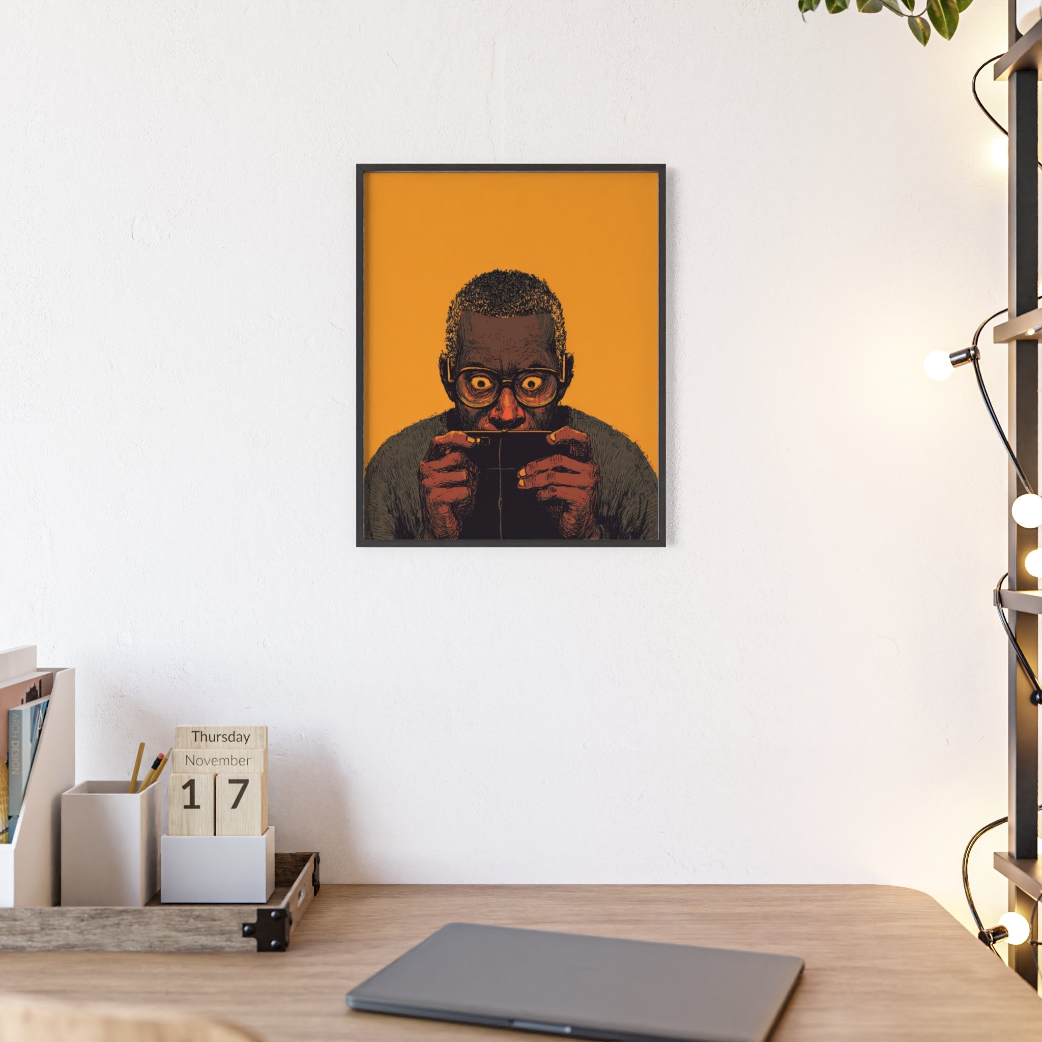 Comic Man Poster mit gelbem Hintergrund | Pop Art Wanddeko, Moderne Wandkunst, Street Art Style, Wanddeko Poster