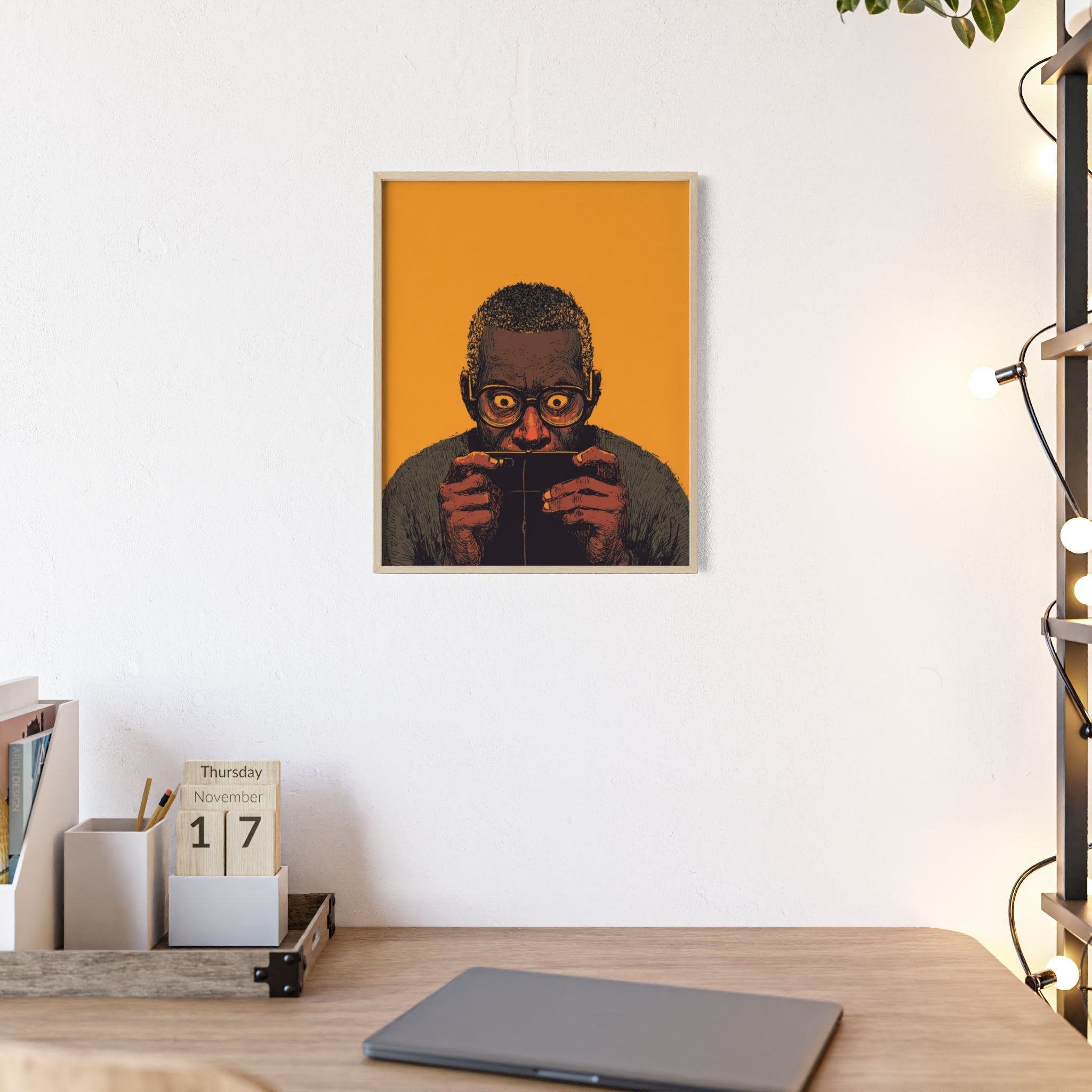 Comic Man Poster mit gelbem Hintergrund | Pop Art Wanddeko, Moderne Wandkunst, Street Art Style, Wanddeko Poster