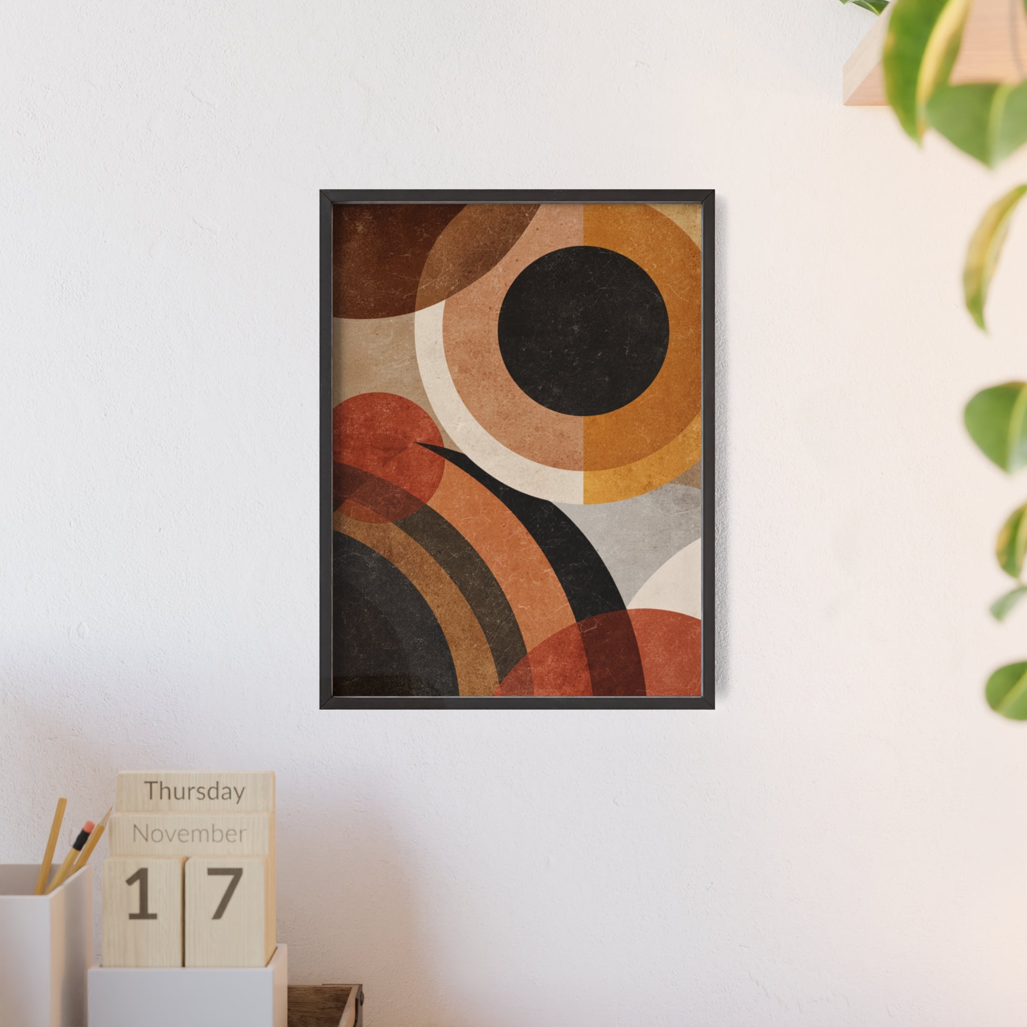 Modernes Geometrisches Kunstposter | Abstrakte Wanddeko, Gerahmte Wohnraumkunst, Minimalistisches Poster für Wohnzimmer, Stilvolles Geschenk