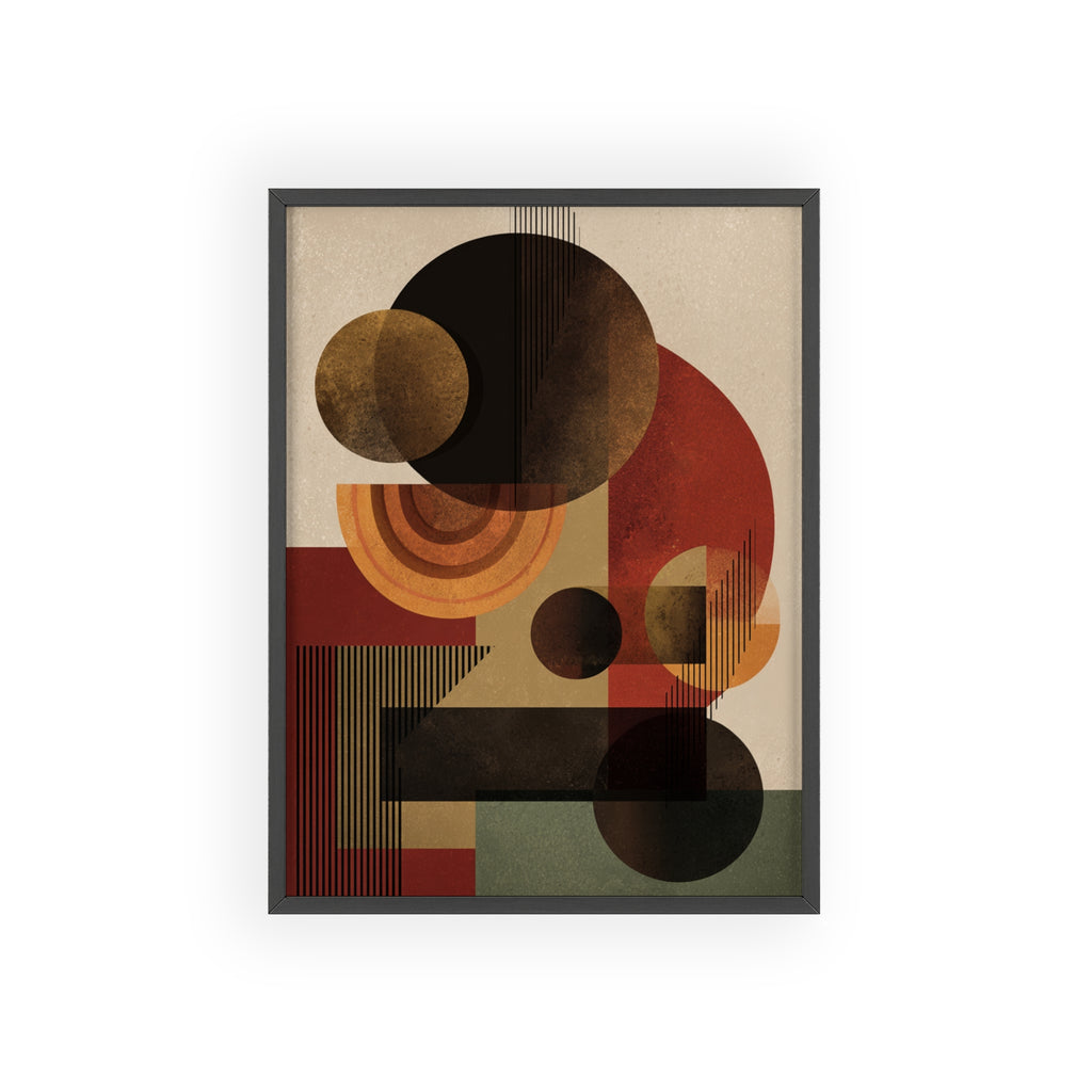 Künstlerisches Geometrisches Poster im Holzrahmen | Moderne Wohnraumdeko, Wandkunst, Geschenk für Kunstliebhaber, Minimalistische Kunst