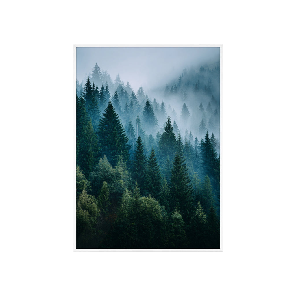 Wooden Frame Poster, Framed Art Print, Nature Wall Décor, Forest Landscape Art, Home Decor Gift, Rustic Bedroom Artwork