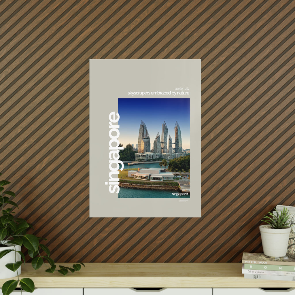 Singapore Poster | Cities of the World | Wandkunst für Wohnzimmer, Büro & Geschenke | Moderne Stadtdeko, Fotoposter