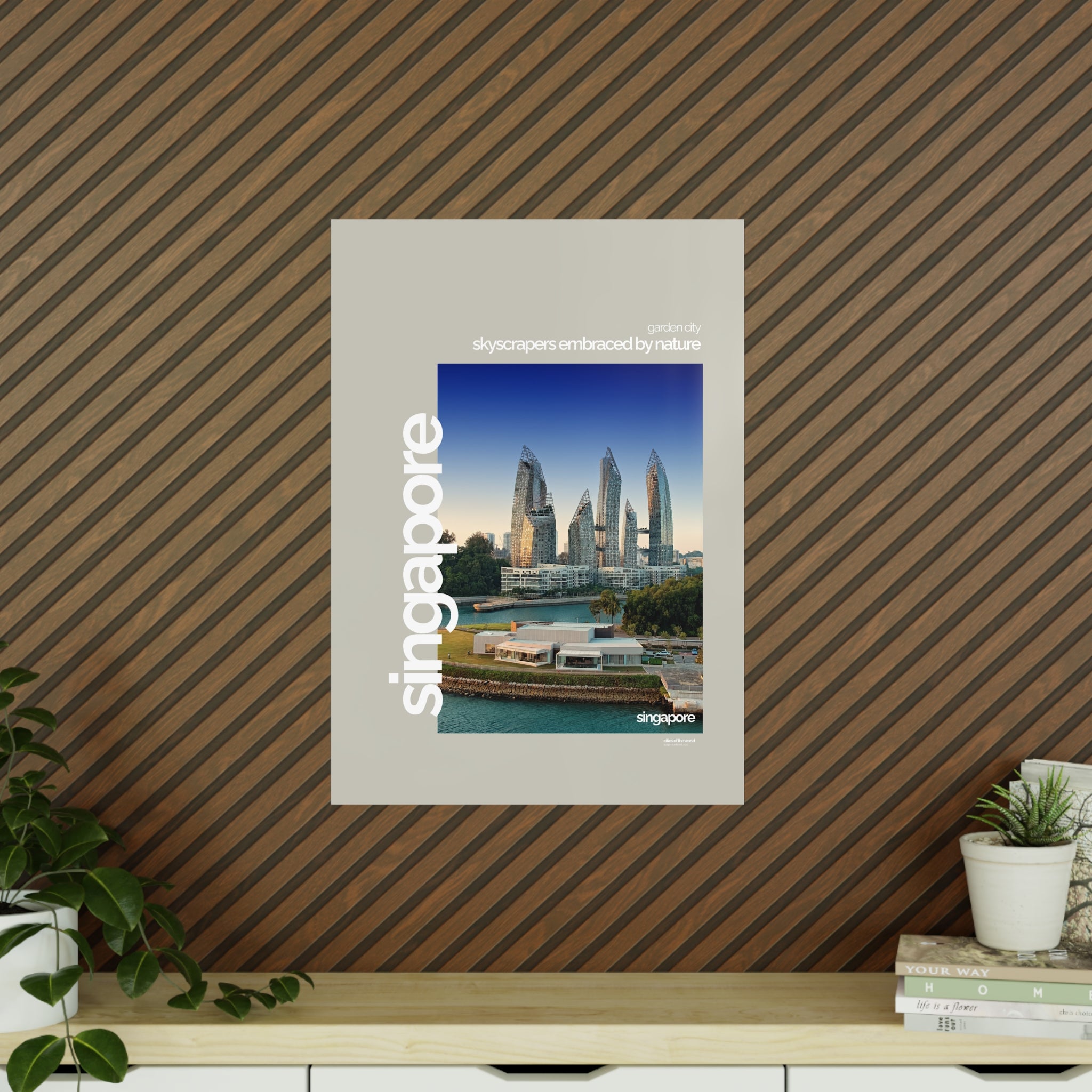 Singapore Poster | Cities of the World | Wandkunst für Wohnzimmer, Büro & Geschenke | Moderne Stadtdeko, Fotoposter