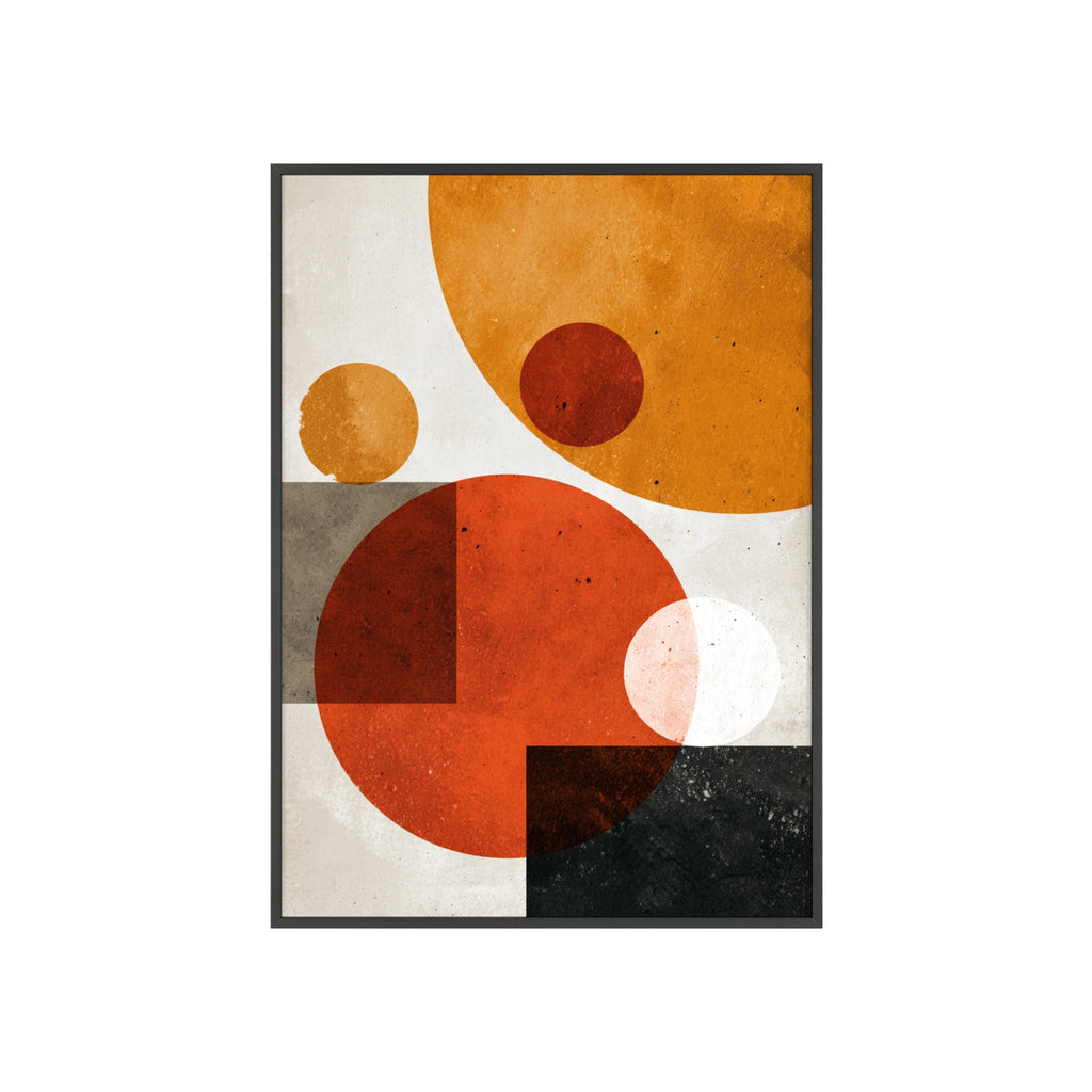 Abstraktes Geometrisches Kunstposter im Holzrahmen | Moderne Wanddeko, Minimalistisches Wohnzimmer & Büro, Boho Wandkunst