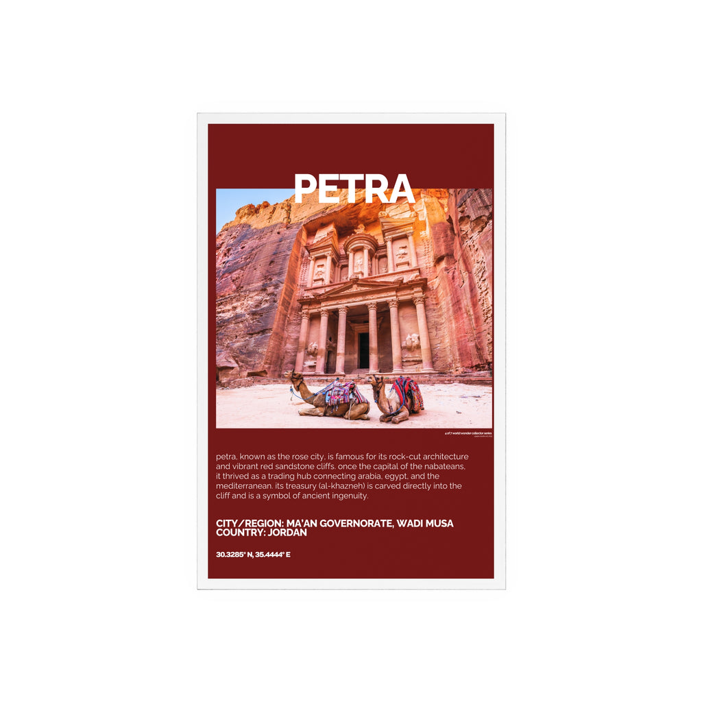 Petra Acrylschild mit Holzständer | Sammlerstück & Geschenk - World Wonder Collector Series