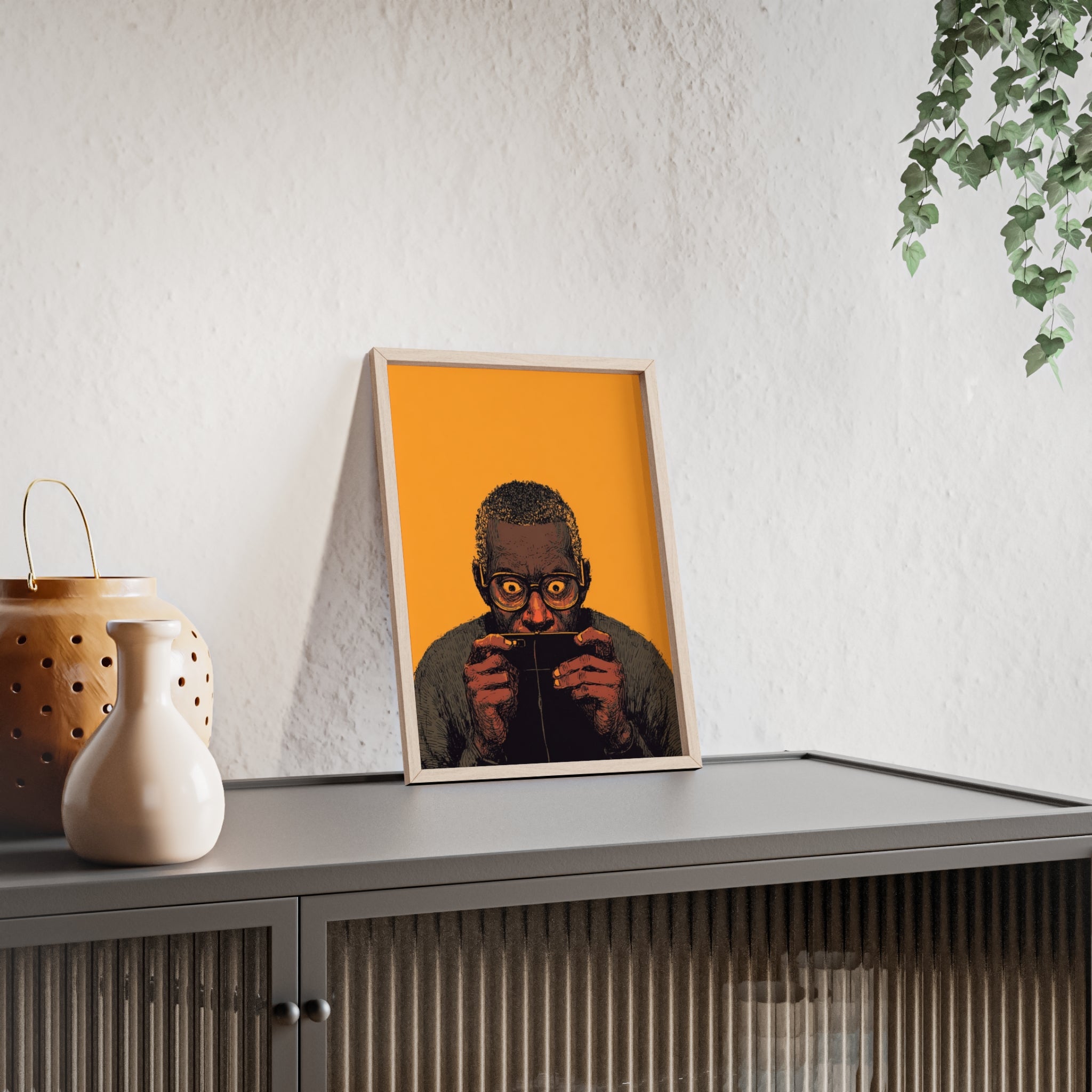 Comic Man Poster mit gelbem Hintergrund | Pop Art Wanddeko, Moderne Wandkunst, Street Art Style, Wanddeko Poster