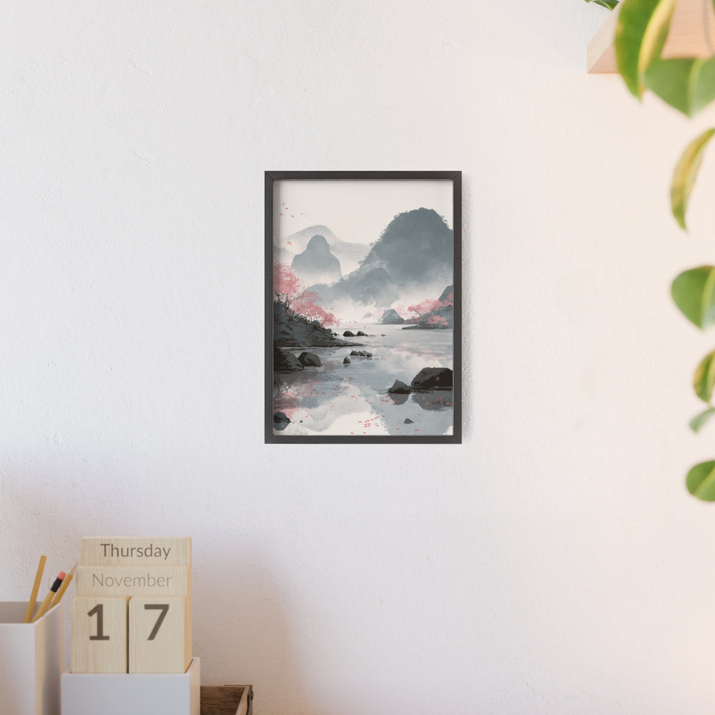 Magische Kirschblüten Landschaft Poster | Japanische Wanddeko, Kunstdruck für Wohnzimmer und Büro, Poster Wanddeko