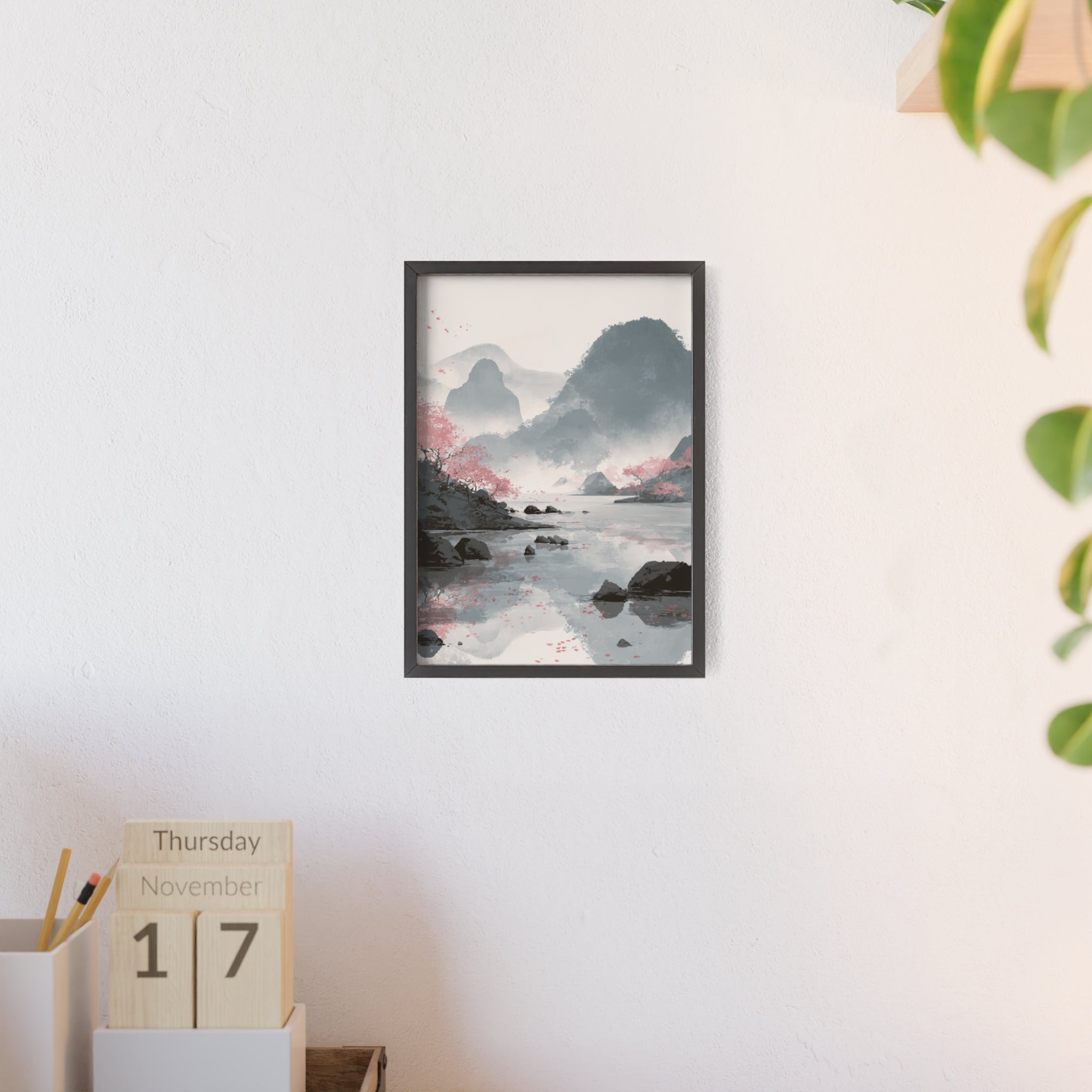Magische Kirschblüten Landschaft Poster | Japanische Wanddeko, Kunstdruck für Wohnzimmer und Büro, Poster Wanddeko
