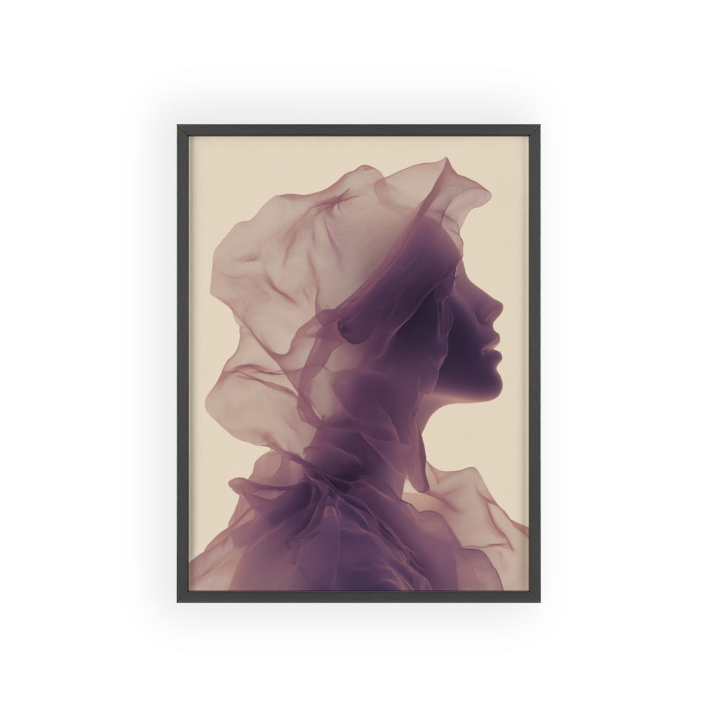 Between Dreams and Skin | Futuristisches Boho Kunstposter im Holzrahmen | Moderne Wanddeko für Wohnzimmer, Schlafzimmer & Büro