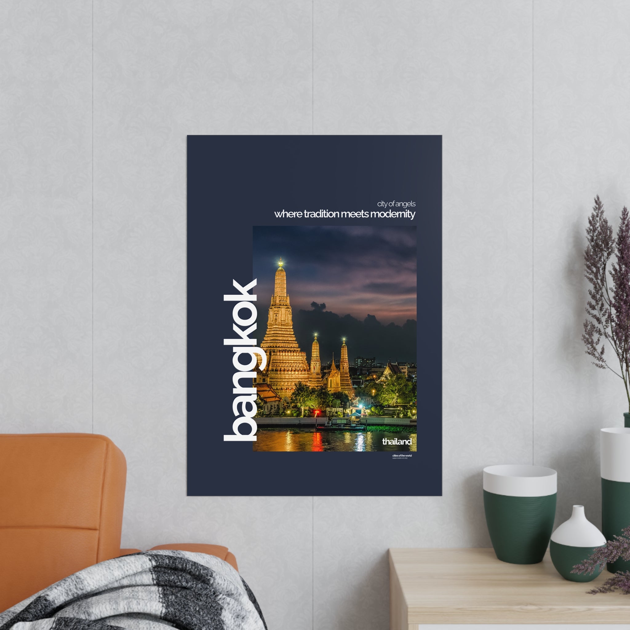 Bangkok Poster | Cities of the World | Wandkunst fuer Reisende, Sammler & Stadtliebhaber | Moderne Stadtdeko, Fotoposter