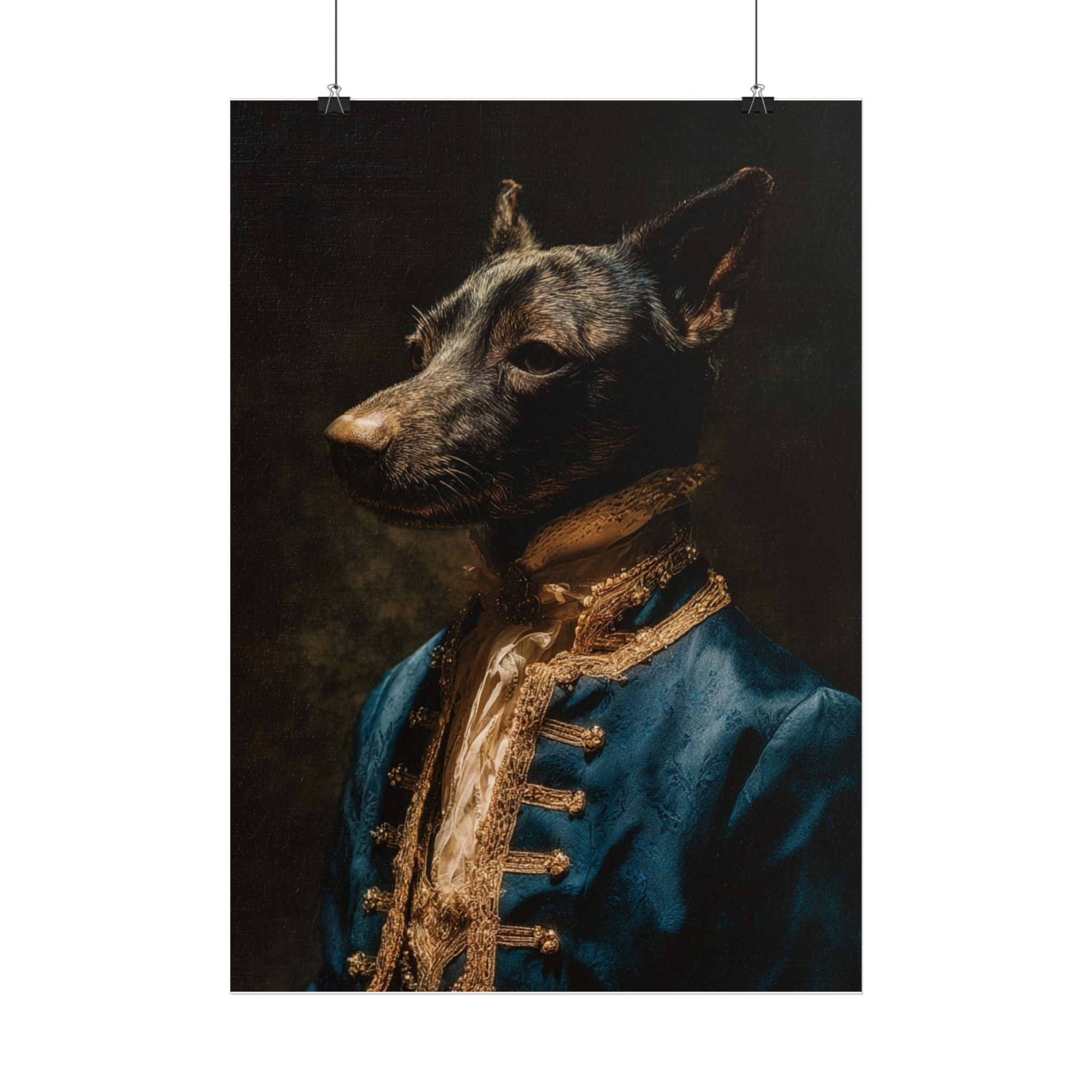 Elegantes Hundeportrait Poster | Vintage Hund Poster | Tier Poster | Home & Office Dekor | Geschenk Lustig | Haustier Poster | Lustige Deko