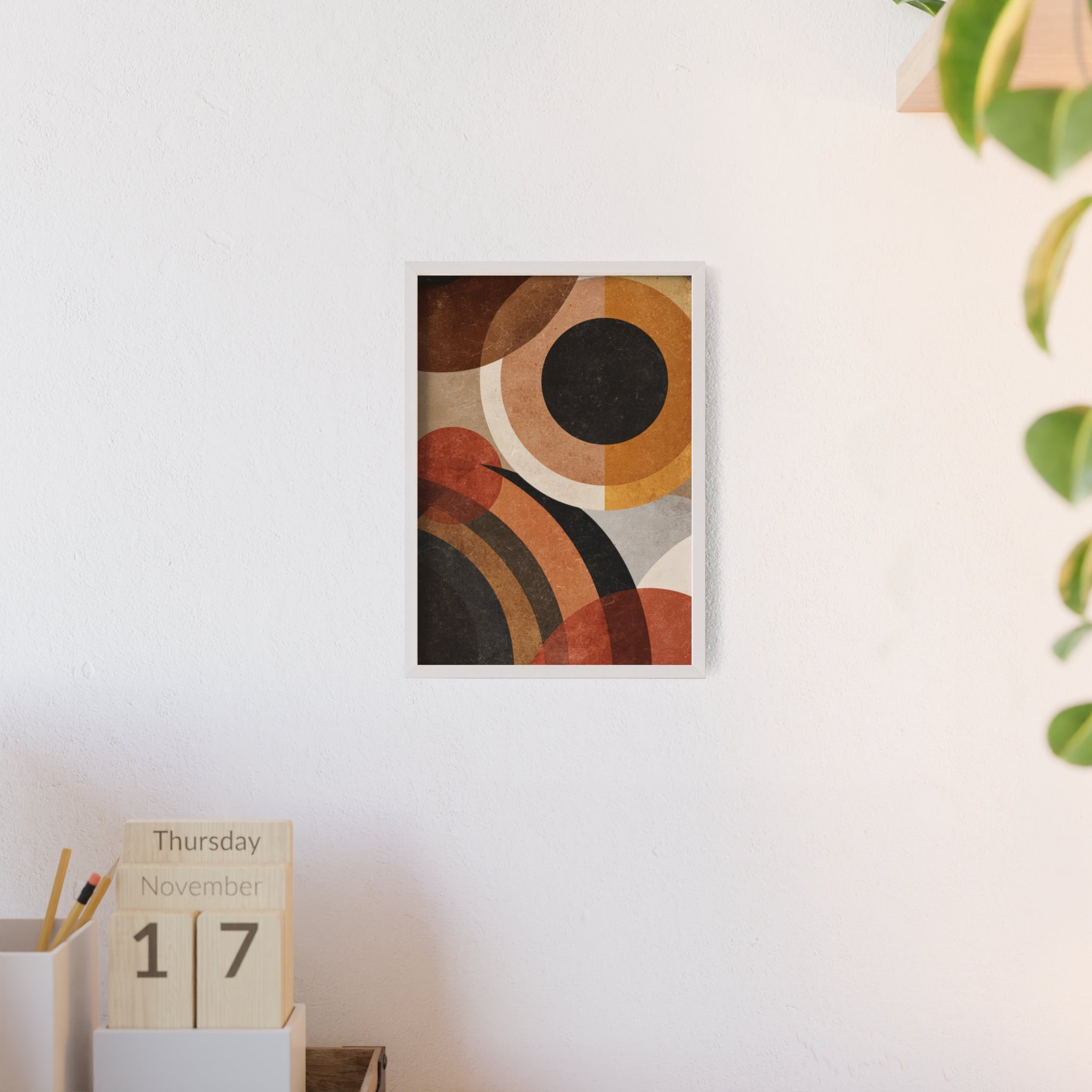 Modernes Geometrisches Kunstposter | Abstrakte Wanddeko, Gerahmte Wohnraumkunst, Minimalistisches Poster für Wohnzimmer, Stilvolles Geschenk