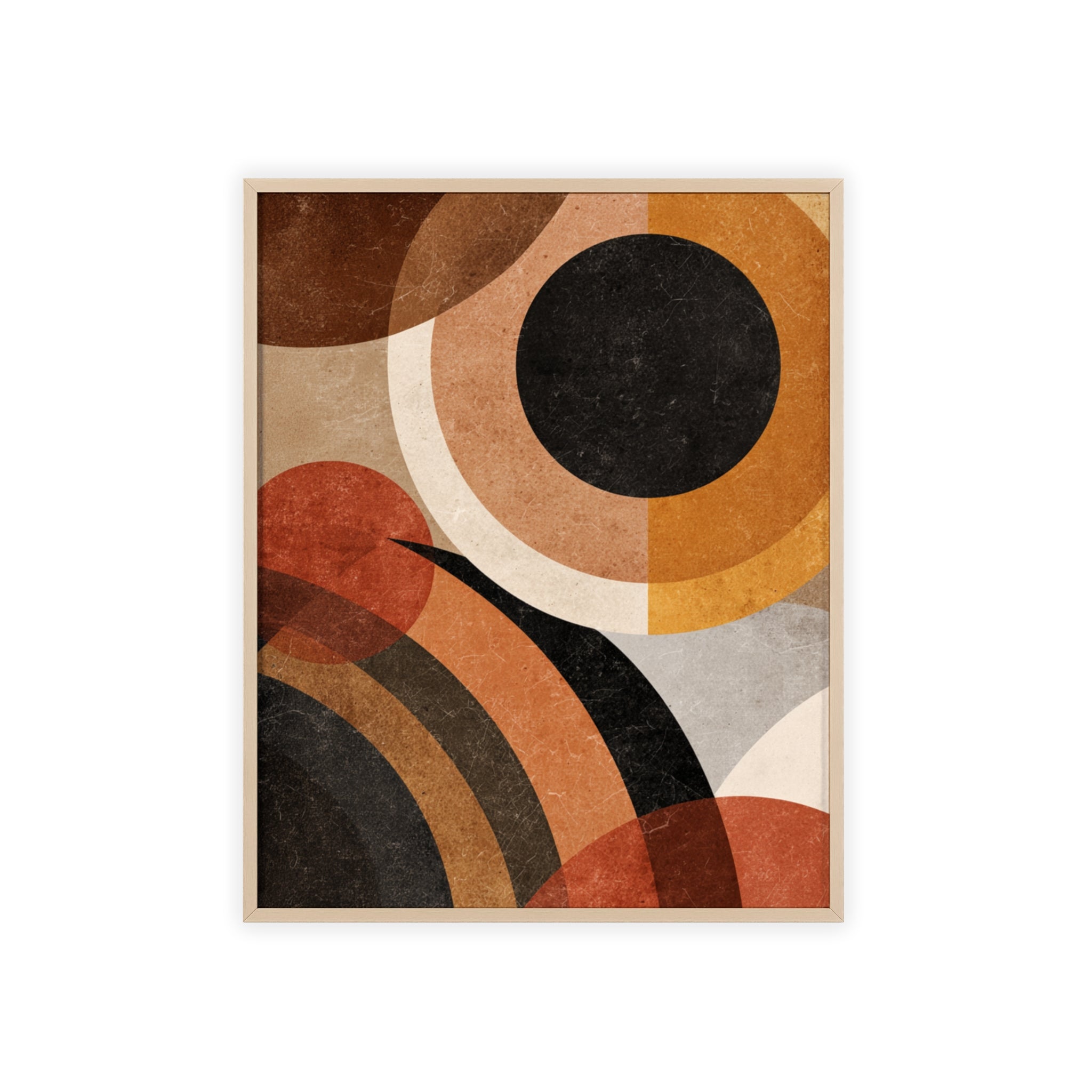 Modernes Geometrisches Kunstposter | Abstrakte Wanddeko, Gerahmte Wohnraumkunst, Minimalistisches Poster für Wohnzimmer, Stilvolles Geschenk