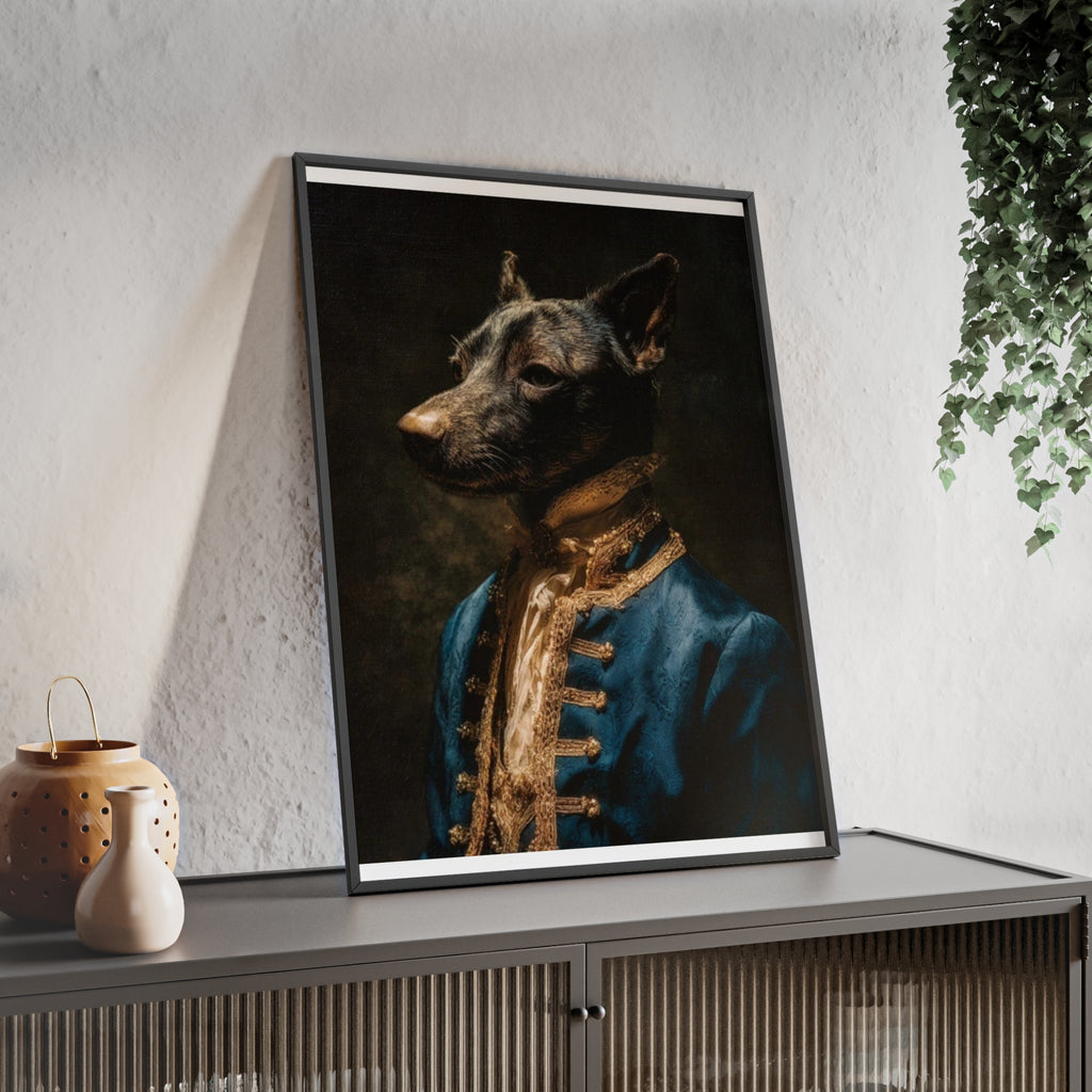Elegant Framed Dog Portrait, Stylish Wall Decor for Dog Lovers, Unique Gift for Pet Owners, Home Decoration, Modern Art