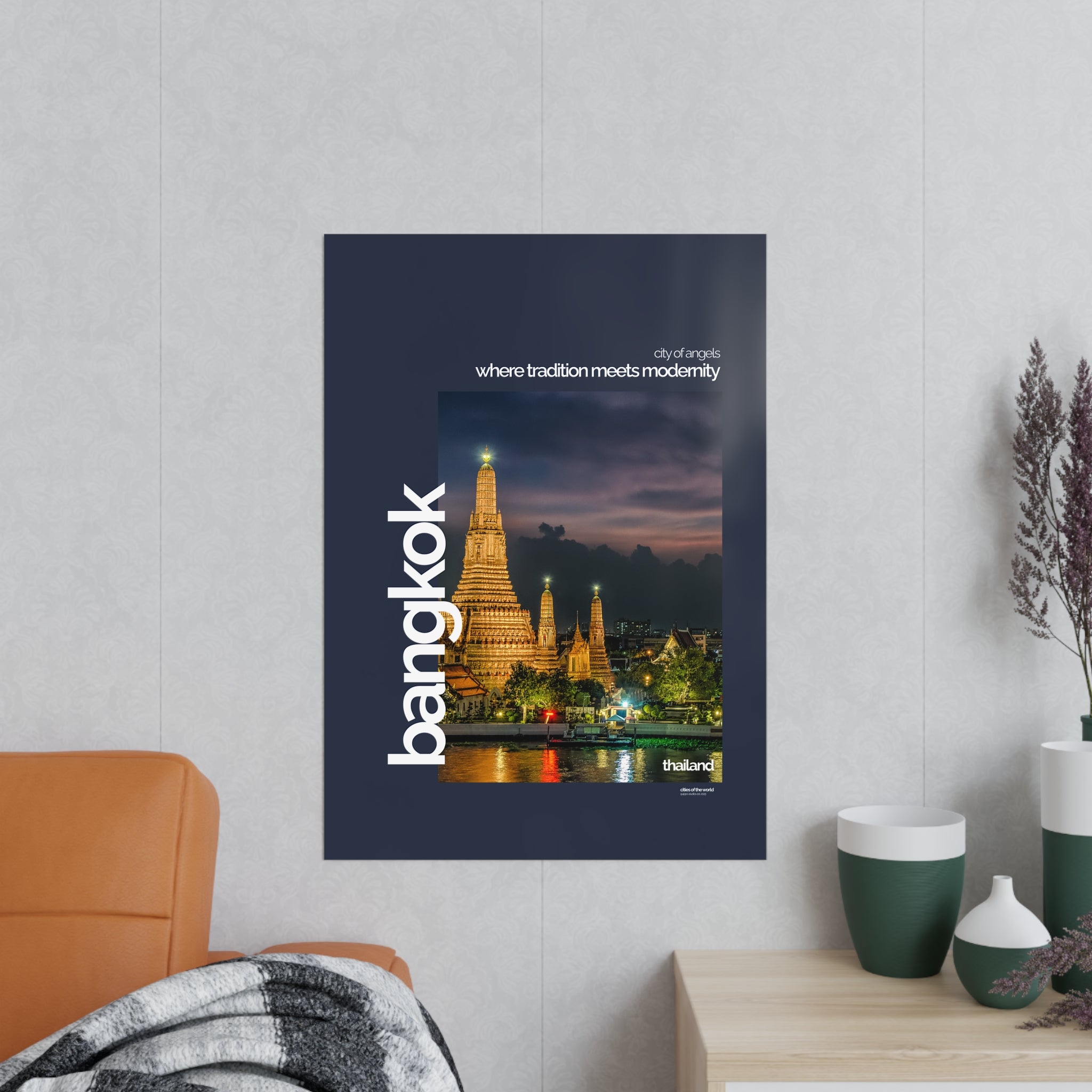 Bangkok Poster | Cities of the World | Wandkunst fuer Reisende, Sammler & Stadtliebhaber | Moderne Stadtdeko, Fotoposter