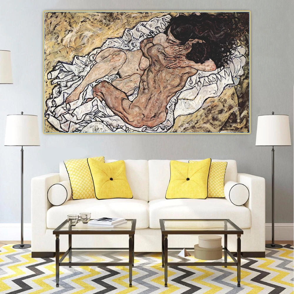 Egon Schiele Leinwandbild „Liebende II“