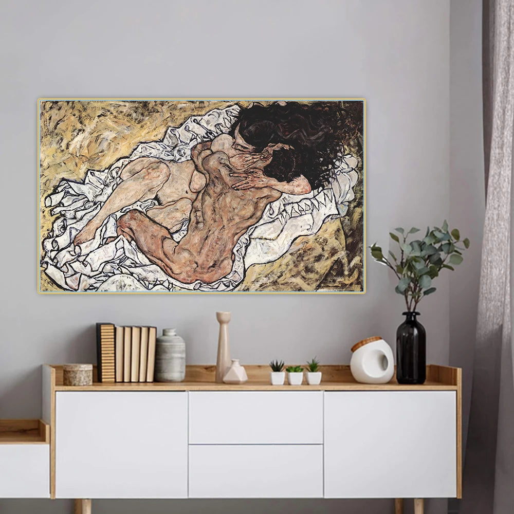 Egon Schiele Leinwandbild „Liebende II“