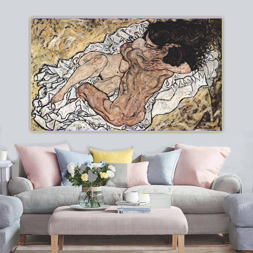 Egon Schiele Leinwandbild „Liebende II“