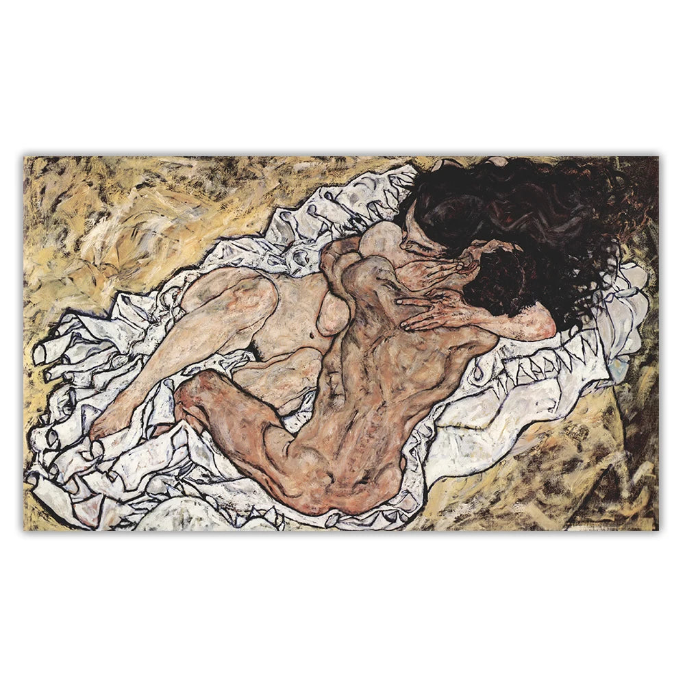 Egon Schiele Leinwandbild „Liebende II“