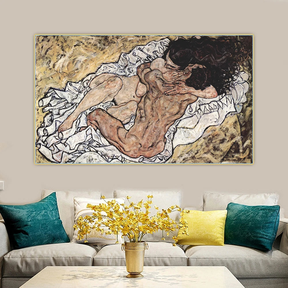 Egon Schiele Leinwandbild „Liebende II“