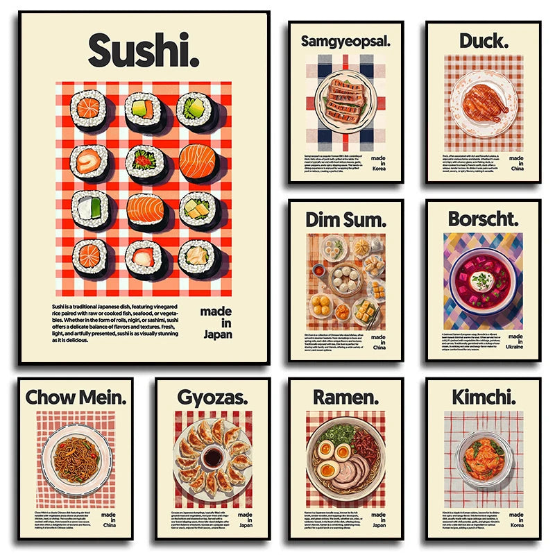 Asian Food Leinwandbild – Poster mit Ramen & Hot Pot für Wohnraumdeko