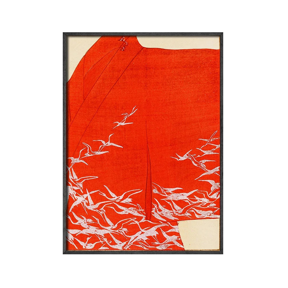 Klassische Retro Wandkunst – Japanischer Kranich Leinwandposter