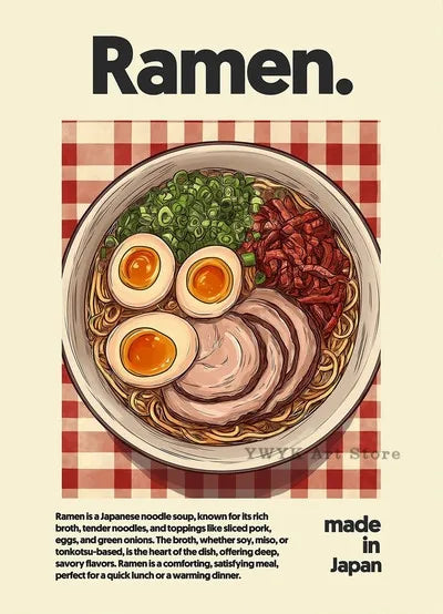 Asian Food Leinwandbild – Poster mit Ramen & Hot Pot für Wohnraumdeko