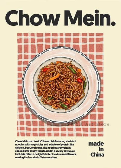 Asian Food Leinwandbild – Poster mit Ramen & Hot Pot für Wohnraumdeko